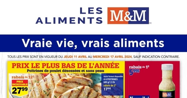 Circulaire Les Aliments M&M